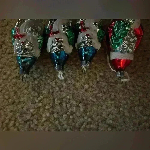 Vintage Mercury Glass Snowman And Santa Ornaments - Picture 5 of 8